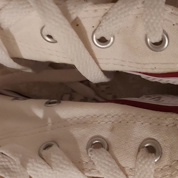 Children's Size 1 White Converse Chuck High Top Sneakers  VGC - Picture 7 of 9